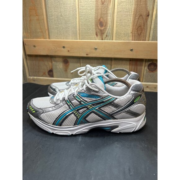 Asics Gel-Kanbarra 4 Womens Running Shoes Size 11 White Mesh W/ Teal & Lime - Picture 6 of 11